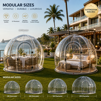 Rumah Kubah Langit Berbintang Transparan Polikarbonat Kustom 360 Panoramic PC Bubble House untuk Glamping Homestay Resort Restoran