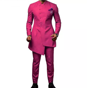नई डिजाइन लंबी स्लिम फिट पुरुषों के सूट शादी पुरूष Tuxedos <span class=keywords><strong>2</strong></span> टुकड़े (जैकेट + पैंट) दूल्हा सूट उत्तम आदमी प्रोम रंगीन जाकेट - Product Image 6