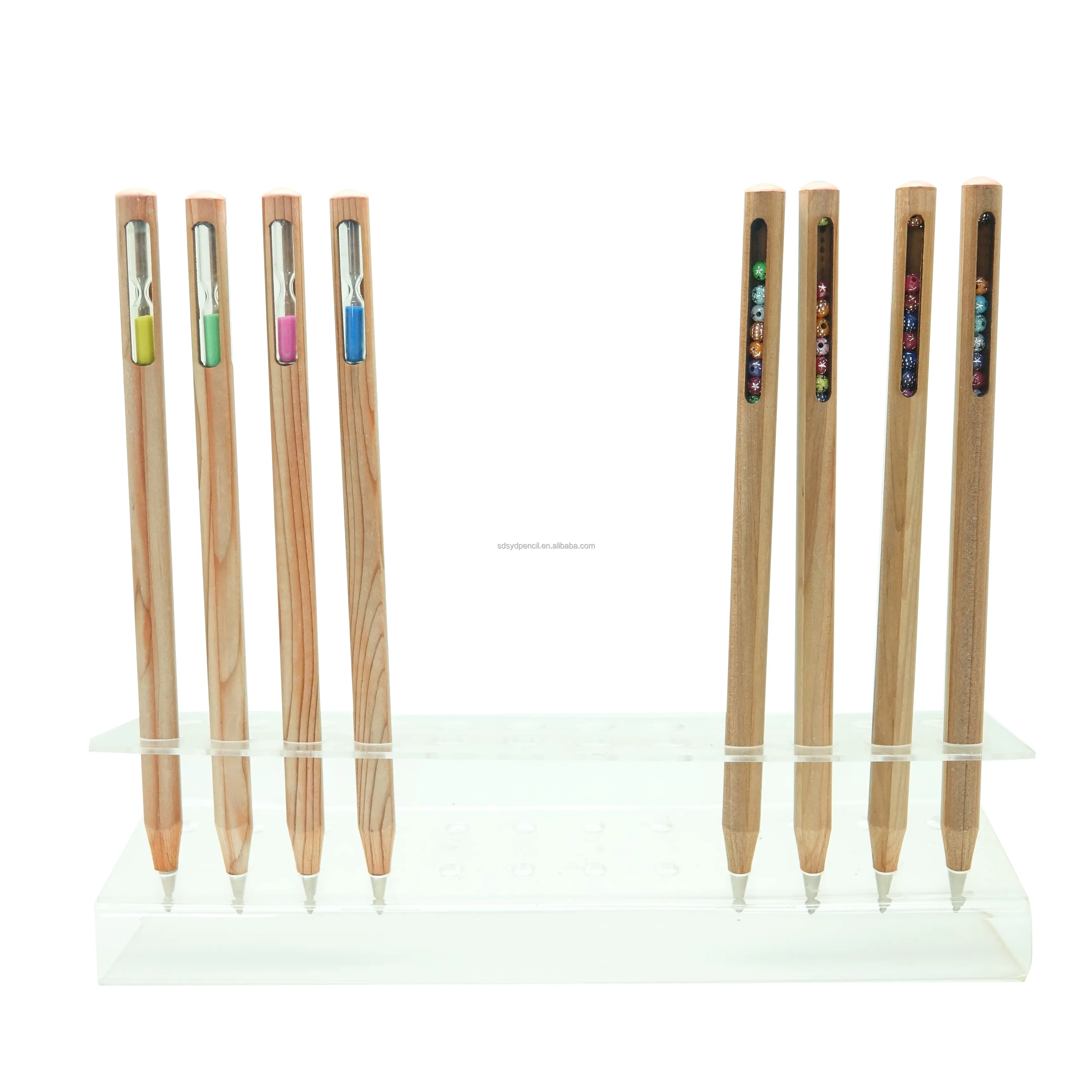 Wholesale Cute Gift Promotional Pencil Fancy Beads Pencil Hourglass Pencil For Kids Student Gift