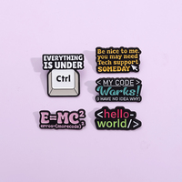 Alfileres de esmalte de código de programa de ordenador, broches personalizados de Hello World, insignias de solapa, regalo de joyería divertido para niños y amigos