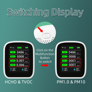 Monitor de Calidad del Aire Portátil Mini, PM2.5, TVOC, CO2, Formaldehído, con Alarma de Vibración/Sonido/Luz, IP66, para Uso en Interiores, Hogar y Oficina - Product Image 5