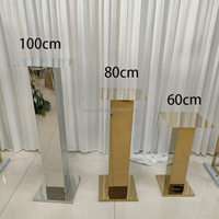 Support de fleurs en or brillant personnalisé, nouveau, pour mariage, centre de table en métal, support doré pour décoration de table de mariage
