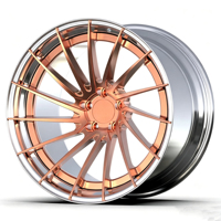 Nouvelles jantes en alliage d'aluminium forgé de 24 pouces en 2 pièces, design maille or rose, 6x139.7, ajustement universel pour Hilux Diesel