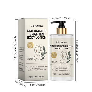 Etiqueta privada 114ml Nicotinamida Crema para aclarar la piel Cuidado corporal Extracto asiático Hidratante Blanqueamiento Leche Té verde OEM - Product Image 5