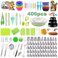Kit de décoration de gâteaux UNIMOULD en acier inoxydable avec plateau tournant, fournitures de pâtisserie écologiques, passe au lave-vaisselle