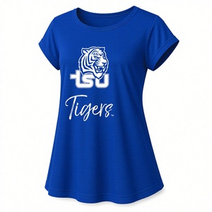 เสื้อยืดผู้หญิงลายเสือสีน้ำเงินแบบขายส่งตามสั่ง – เสื้อยืดกีฬาแขนสั้นสำหรับทีม OEM แบรนด์ส่วนตัว - Product Image 4