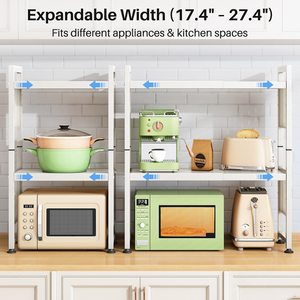 Estante de Cocina Ahorrador de Espacio con Capacidad para 200 Libras, Soporte para Microondas con Panel Perforado, Estante Ajustable para Organización y Almacenamiento en la Cocina - Product Image 3