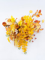 Herfst Gouden Geel Gebrand Oranje Handgemaakte Duurzame Kunstzijde Bloemenset Bruiloft Achtergrond Wanddecoratie Feestverhuur Decoratie