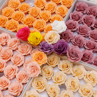 Aierflorist Têtes de roses en savon Manta de 6 cm, fleurs réalistes préservées, bords frisés, artisanat floral fait main, 25 tiges par boîte