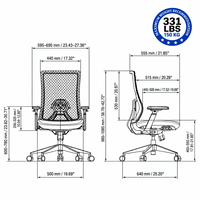 Chaise de bureau exécutive en tissu moderne pour la maison, chaise pivotante ergonomique réglable pour le bureau
