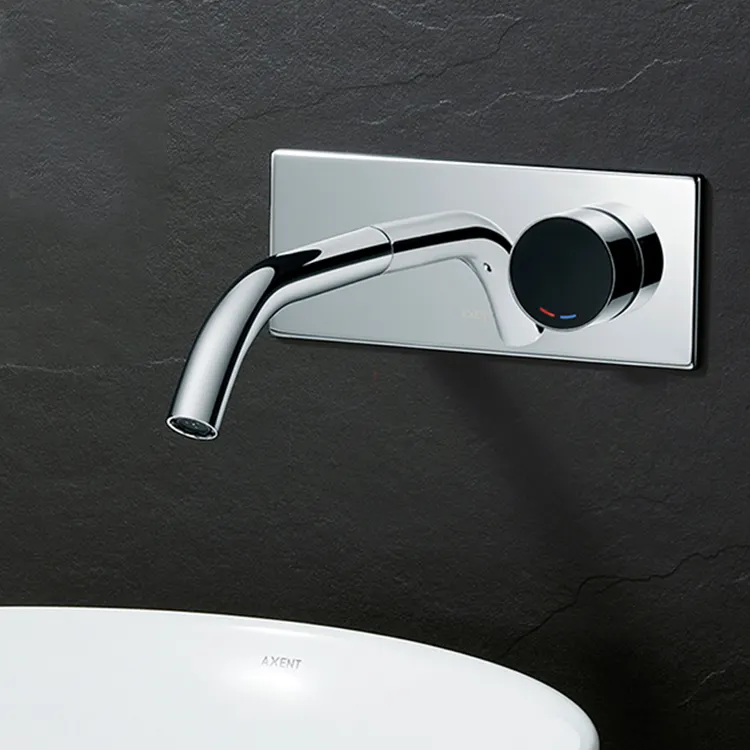 AXENT-grifo con sensor para baño, grifería dorada para Baño