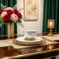 Service de vaisselle de luxe en porcelaine fine, assiettes en céramique de haute qualité, prix d'usine, logo personnalisé, vente en gros