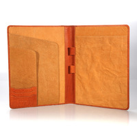 Porte-documents d'affaires en cuir véritable avec logo personnalisé, format A5/A4, style minimaliste, porte-menu pour hôtels