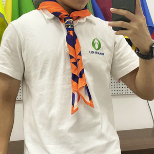 ผ้าพันคอออกแบบเองสำหรับลูกเสือ ผ้าพันคอสำหรับกิจกรรมกลางแจ้ง ผ้าพันคอโพลีเอสเตอร์ผสมคอตตอน ปักลาย ผ้าพันคอสำหรับเด็กชายและเด็กหญิง สำหรับแคมป์ฤดูร้อน - Product Image 6