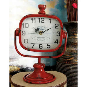 Reloj de mesa tallado en metal chapado en oro con forma cuadrada y diseño de pájaro de Pilar perfecto para una elegante decoración del hogar y vajilla - Product Image 4