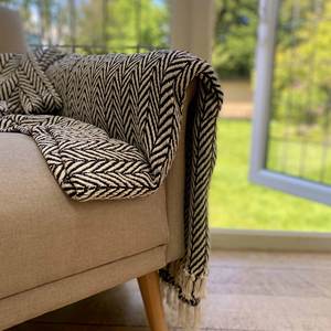 Wholesale Soft Woven Handwoven Farmhouse Striped Cotton Sofa Blanket <strong>Throw</strong> With White Tassel - Product Image 4