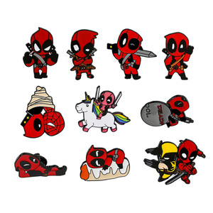 88 diseños de broches de metal esmaltado con logo de anime, superhéroes de Marvel, <span class=keywords><strong>Spiderman</strong></span> y Deadpool, para sombrero y cuello - Product Image 6