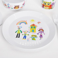 Assiette en plastique vierge pour sublimation, sans BPA, de 7,5 pouces, pour enfants, idéale pour la rentrée scolaire (vente en gros)