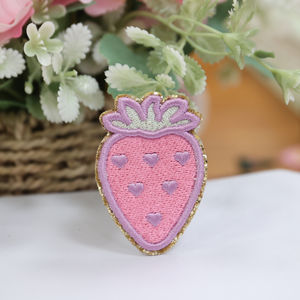 Patch Bordir 3D Lucu Motif Mawar & Stroberi dengan Desain Hewan & Bunga, Patch Bordir Tempel Setrika - Product Image 1