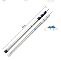 Poteaux de tente pliables et réglables en aluminium pour camping, support métallique pour bâche de plage et tente extérieure