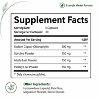 Capsules de Chlorophylle Premium OEM Marque Privée Chlorophylline Cuivre-Sodique Spiruline Alfalfa Marque Blanche Qualité Professionnelle Vrac