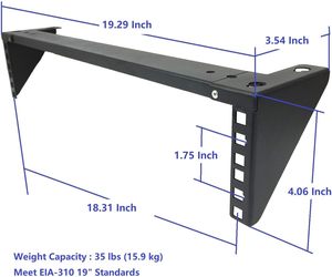1U gấp 19 inch thép cán nguội tường mountable đơn giản dọc thiết bị mạng giá - Product Image 2
