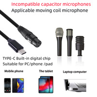 Câble de microphone femelle USB-C professionnel vers XLR Câble audio équilibré à 3 broches avec prise et lecture blindée OFC pour l'enregistrement en studio