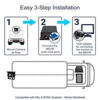 Moniteur couleur TFT 7 pouces pour voiture avec port VGA et connecteur BMW 9 broches, écran HD 800x480 pour système de caméra MDVR de camion et bus