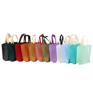 Bolsa de tela no tejida en stock con asa superior biselada para ropa, publicidad, regalos y compras, con logo impreso - Product Image 1