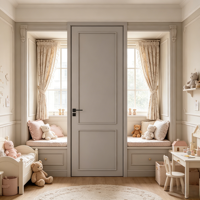 Porte de style français, porte intérieure multicouche en bois massif composite laqué pour hôtel et appartement