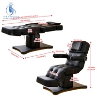 Table de massage esthétique pour le visage, lit électrique à 3 moteurs pour salon de beauté et extensions de cils
