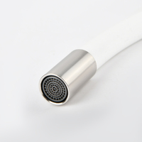 Robinet d'évier extractible SANIPRO Ingot Design en acier inoxydable avec bec flexible en silicone blanc pour cuisine et salle de bain