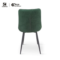 Chaises de salle à manger rembourrées de style nordique en velours vert antique