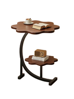 Table basse de chambre à coucher, étagère double niveau pour petit appartement, idéale pour salon, mobile et durable, style Mid-Century Modern