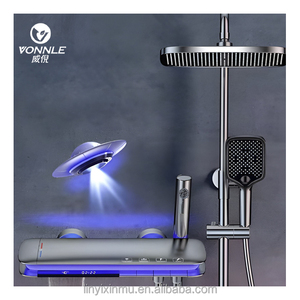 <span class=keywords><strong>Nero</strong></span> vasca da <span class=keywords><strong>bagno</strong></span> miscelatore a parete a pioggia rubinetto da <span class=keywords><strong>bagno</strong></span> accessori per doccia soffione <span class=keywords><strong>bagno</strong></span> doccia <span class=keywords><strong>Set</strong></span> doccia - Product Image 2