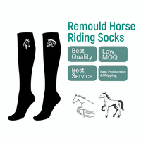 Chaussettes d'équitation unisexes brodées avec logo, hauteur genou, confortables, pour bottes d'équitation, avec logo personnalisé pour les jeunes
