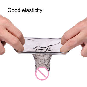 Sexspielzeug Penis hülle Penis verlängerung hülsen Verlängerung ärmel Kristall vergrößerung Kondom Penis vergrößerung gerät für den Menschen - Product Image 4