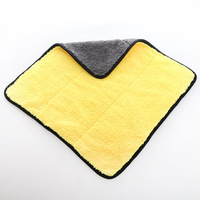Serviette de lavage de voiture en peluche absorbante double couche, vente en gros, usine chinoise, 1000 gsm, serviette en microfibre 1000gsm, nettoyage et séchage de voiture