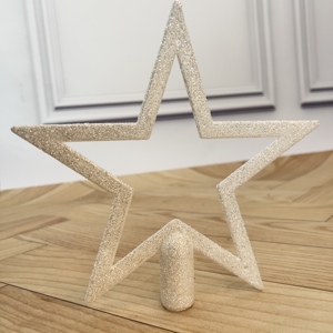 <span class=keywords><strong>D</strong></span>écoration de cadeau de vacances <span class=keywords><strong>d</strong></span>'arbre de Noël matière plastique blanche <span class=keywords><strong>d</strong></span>'étoile supérieure <span class=keywords><strong>d</strong></span>'arbre avec la poussière <span class=keywords><strong>d</strong></span>'or pour la <span class=keywords><strong>d</strong></span>écoration de Noël - Product Image 2