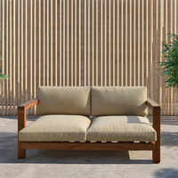 Elegante entspannende Teakholz 2-Sitzer Sofa Loves eat aus Teak Sofa Set für Patio Garden Pool Gartenmöbel Set Garten Sofa Set