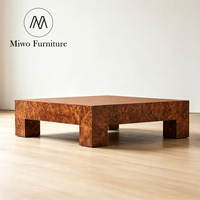 Table basse carrée en bois de palissandre brun antique, style contemporain, pour hôtel, maison d'hôtes, salon vintage, Scatola Center Table