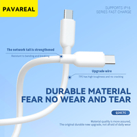 Câble de charge rapide Type-C vers Type-C PAVAREAL 5M ultra-long 66W 5A avec gaine en PVC tressé pour téléphone portable