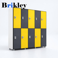 Casier compact étanche Brikley en HPL, résistant aux rayures et au feu, avec serrure électronique pour cloison de toilettes et panneau mural