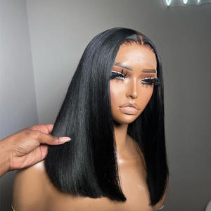 <span class=keywords><strong>Pelo</strong></span> vietnamita Natural negro corto recto Bob peluca 8-16 pulgadas corte Romo 5x5 13x4 13x6 peluca Frontal de encaje <span class=keywords><strong>pelo</strong></span> de Vietnam - Product Image 3