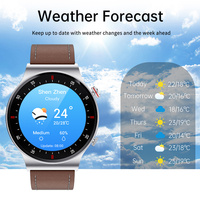 Reloj Inteligente LIGE BW0382 de Cuero Marrón para Hombre con NFC, Reproductor de Música, Contestar y Realizar Llamadas, Monitor de Actividad Física para Android e IOS