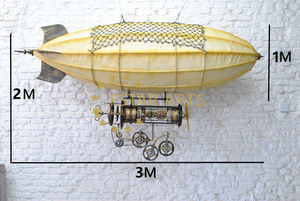 Aeronave Industrial Vintage, decoración colgante de techo de Metal, barco volador Retro Steampunk para bares - Product Image 3