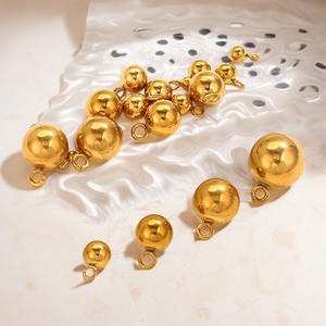 Boule en <span class=keywords><strong>acier</strong></span> inoxydable simple cercle solide perle pendentif pour collier à faire soi-même Bracelet pour accessoires de fabrication de bijoux - Product Image 2