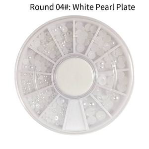 SunelPort <span class=keywords><strong>Bandejas</strong></span> de Resina Blanca con Perlas 2345mm Paquete Mixto Logo Personalizado Jelly 12 Compartimentos para Decoraciones de Uñas DIY en Forma de Media Luna - Product Image 4