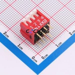 DPL-04RP DIP Switch Through hole Component (THT) Switch Piano Key Single Pole Single Throw 4 PC Pin - Product Image 1