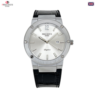 Montre à quartz pour homme PRECIOUS DUKE, marque britannique, étanche à 3 bars, boîtier en alliage de zinc, lunette à vis, bracelet en cuir, tendance